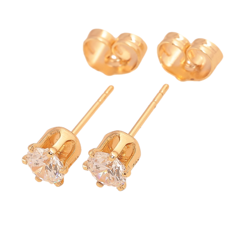 Сережки Xuping M&L колір 18K пусети "Кристали в 6-ти крапановій оправі" ø 5мм фото №1 Сережки Xuping M&L колір 18K пусети "Кристали в 6-ти крапановій оправі" ø 5мм фото №1