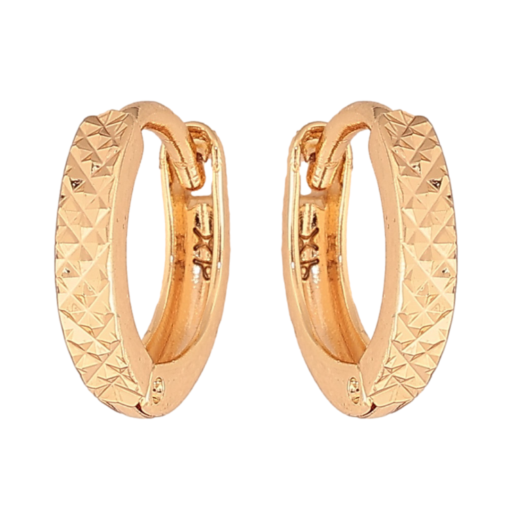 Серьги Xuping M&L цвет 18K колечки "Узор насечками" фото №21