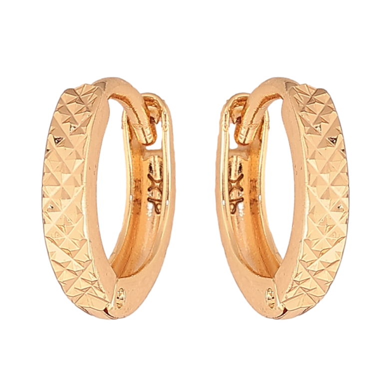 Сережки Xuping M&L колір 18K колечка "Візерунок насічками" фото №1
