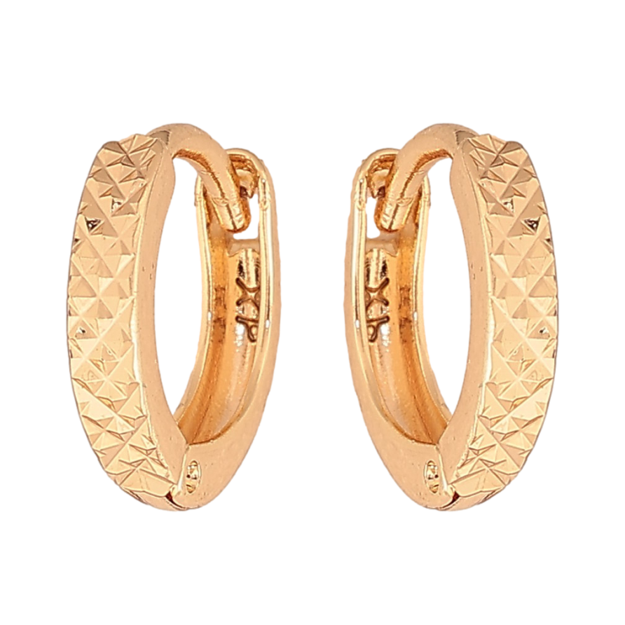 Серьги Xuping M&L цвет 18K колечки "Узор насечками" фото №1