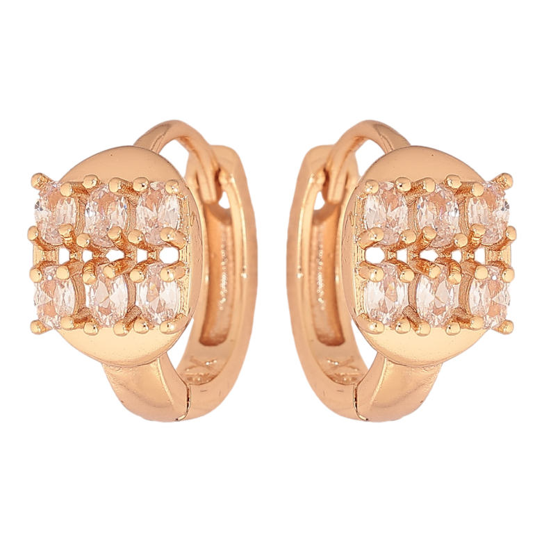 Сережки Xuping M&L колір 18K колечка "Інкрустація кристалами" фото №1