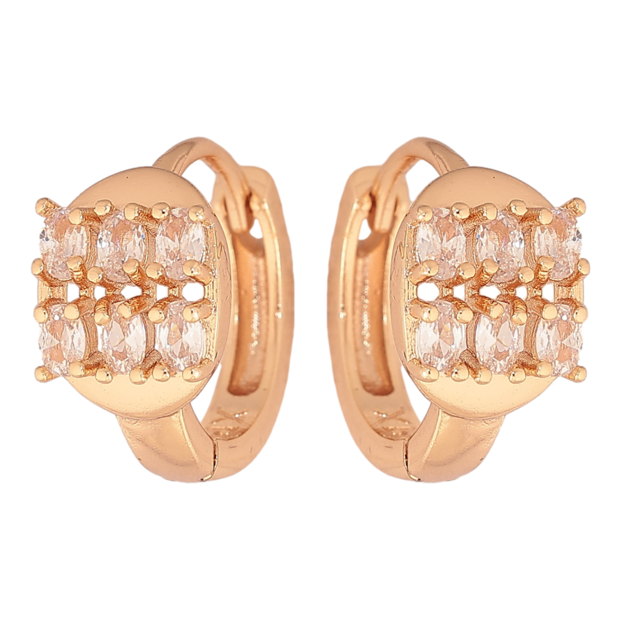 Сережки Xuping M&L колір 18K колечка "Інкрустація кристалами" фото №1