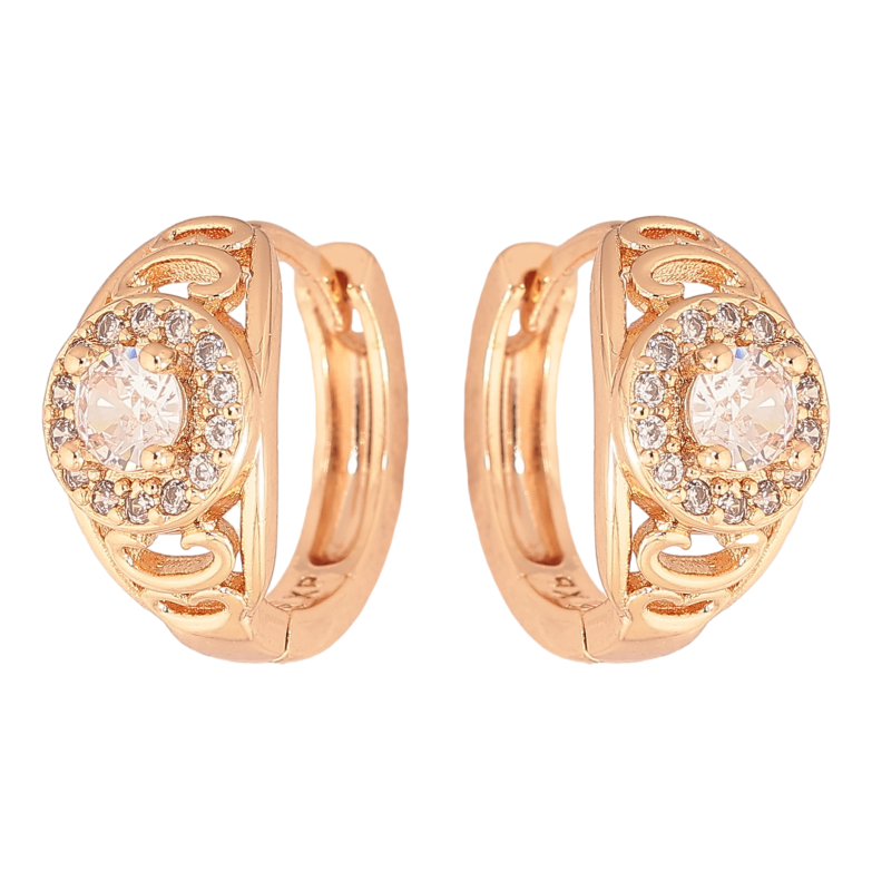 Серьги Xuping M&L цвет 18K колечки "Инкрустация кристаллами" фото №1