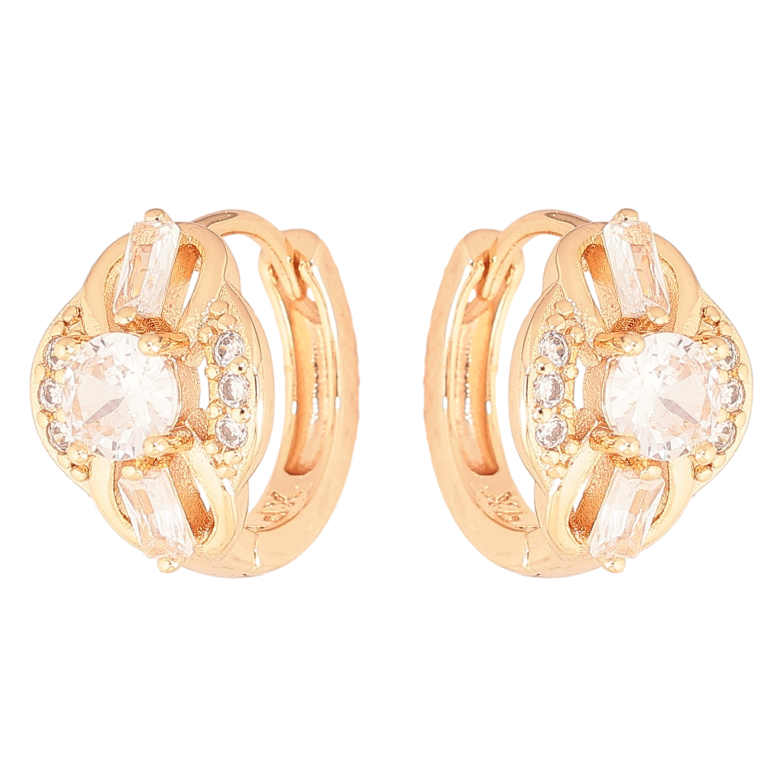 Сережки Xuping M&L колір 18K колечка "Візерунок з кристалами" фото №1 Сережки Xuping M&L колір 18K колечка "Візерунок з кристалами" фото №1