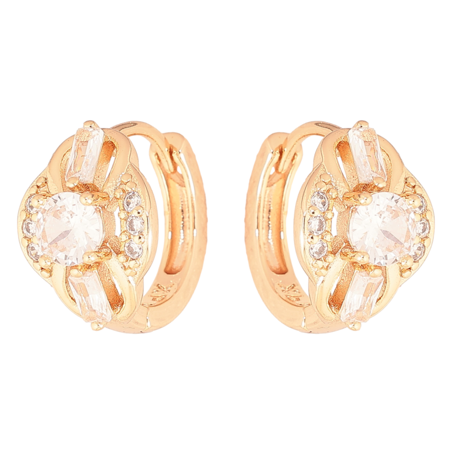 Сережки Xuping M&L колір 18K колечка "Візерунок з кристалами" фото №1 Сережки Xuping M&L колір 18K колечка "Візерунок з кристалами" фото №1