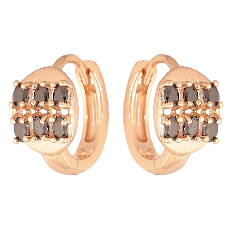 Сережки Xuping M&L колір 18K колечка "Інкрустація чорними кристалами" фото №24