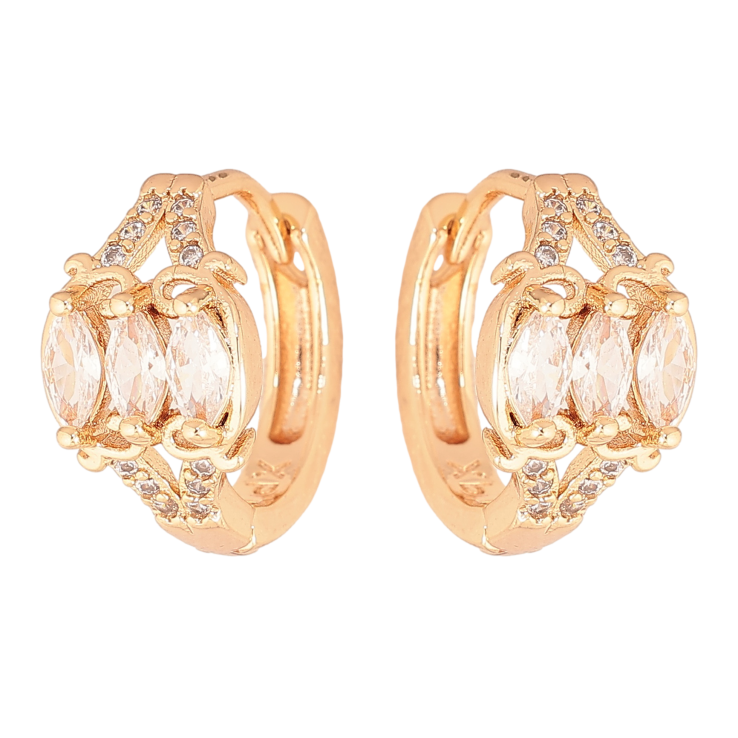 Сережки Xuping M&L колір 18K колечка "Інкрустація кристалами" фото №11