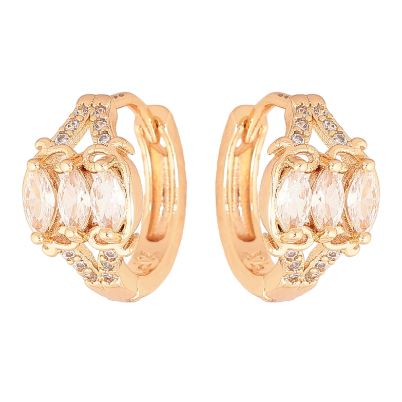 Сережки Xuping M&L колір 18K колечка "Інкрустація кристалами" фото №1