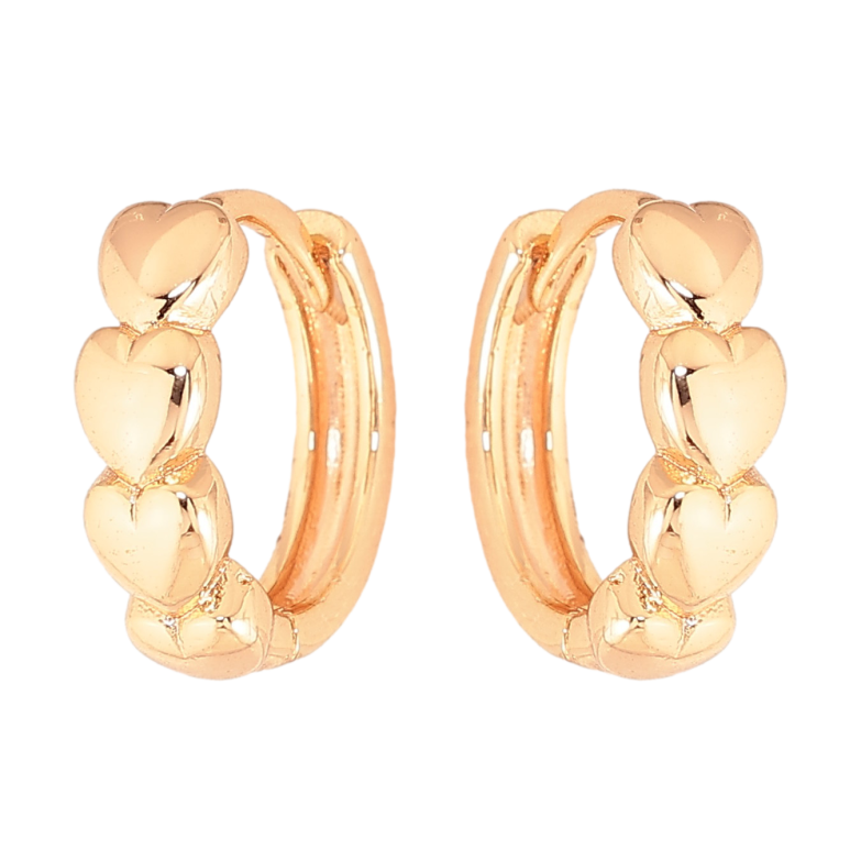 Сережки Xuping M&L колір 18K колечка "Візерунок серця" фото №1