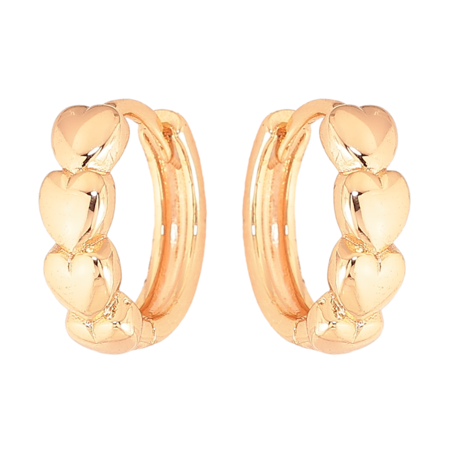 Сережки Xuping M&L колір 18K колечка "Візерунок серця" фото №1