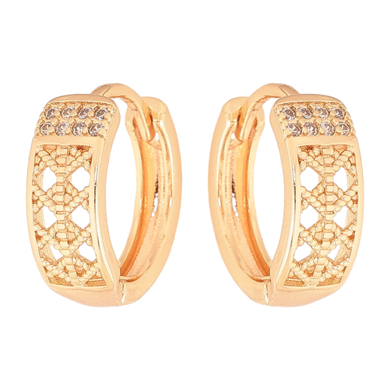 Сережки Xuping M&L колір 18K колечка "Візерунок з кристалами" фото №1