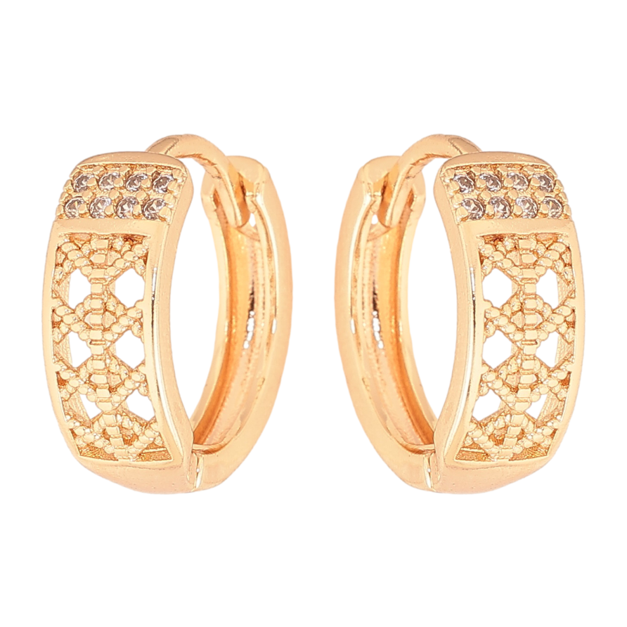 Сережки Xuping M&L колір 18K колечка "Візерунок з кристалами" фото №1