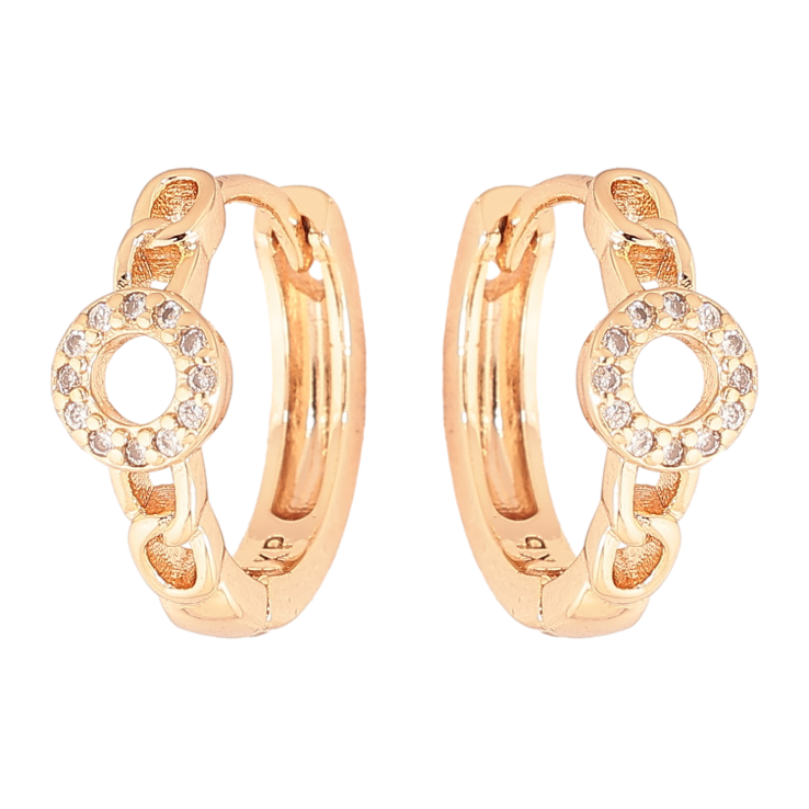 Сережки Xuping M&L колір 18K колечка "Візерунок з кристалами" фото №16