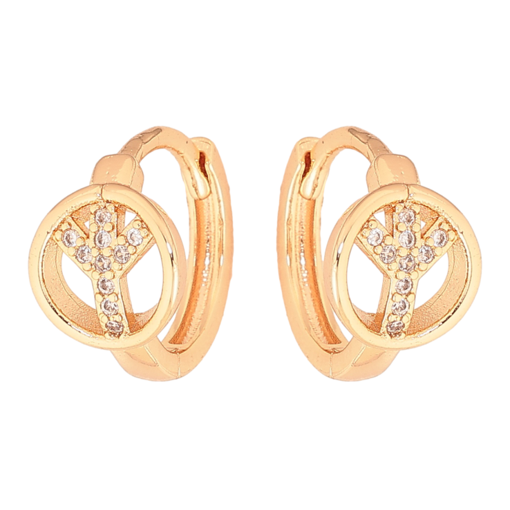 Сережки Xuping M&L колір 18K колечка "Візерунок з кристалами" фото №6