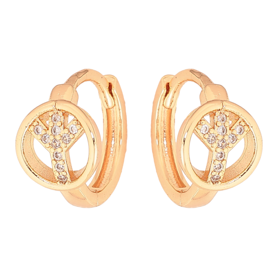 Серьги Xuping M&L цвет 18K колечки "Узор с кристаллами" фото №1