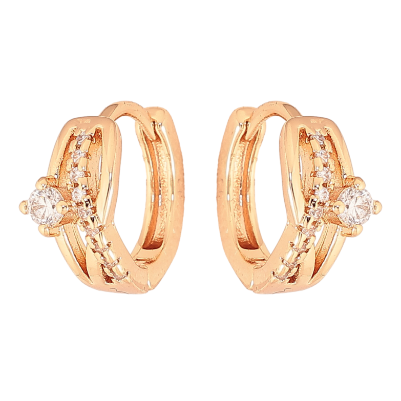 Сережки Xuping M&L колір 18K колечка "Візерунок з кристалами" фото №1