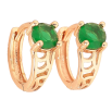 Серьги Xuping M&L цвет 18K колечки "Узор с зелеными кристаллами" фото №1 Серьги Xuping M&L цвет 18K колечки "Узор с зелеными кристаллами" фото №1