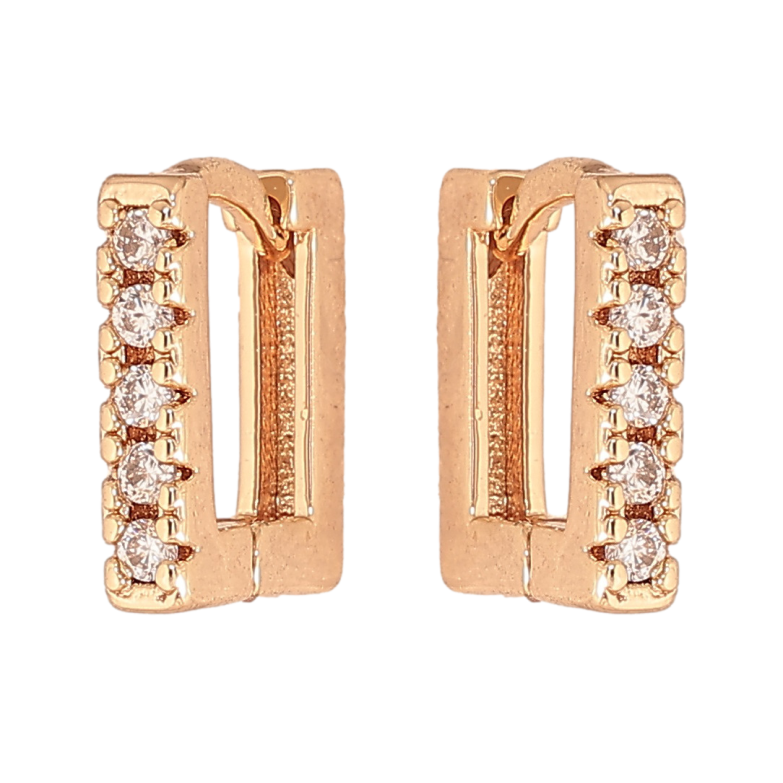 Серьги Xuping M&L цвет 18K колечки "Квадратные с кристаллами" фото №1 Серьги Xuping M&L цвет 18K колечки "Квадратные с кристаллами" фото №1