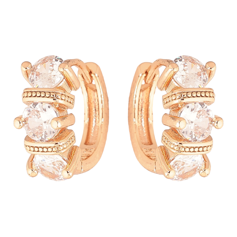 Серьги Xuping M&L цвет 18K колечки "Узор с кристаллами" фото №1 Серьги Xuping M&L цвет 18K колечки "Узор с кристаллами" фото №1