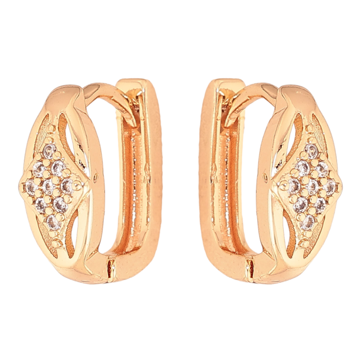 Сережки Xuping M&L колір 18K колечка "Візерунок з кристалами" фото №23