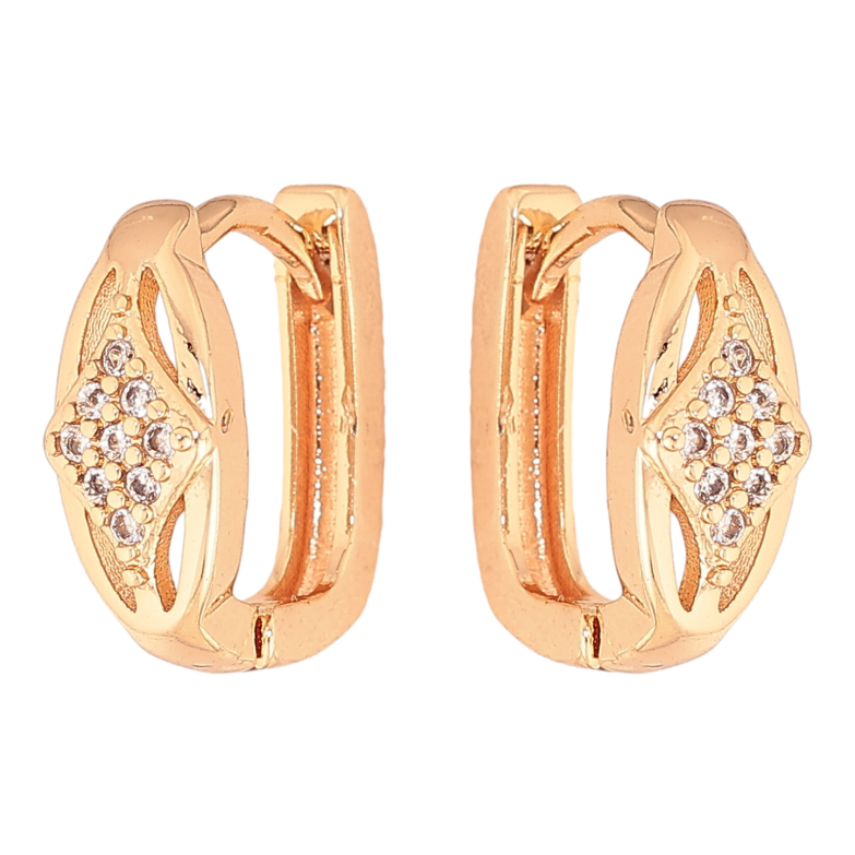 Сережки Xuping M&L колір 18K колечка "Візерунок з кристалами" фото №1