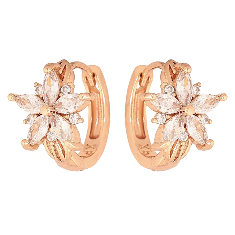 Серьги Xuping M&L цвет 18K колечки "Кристальные цветочки" фото №11