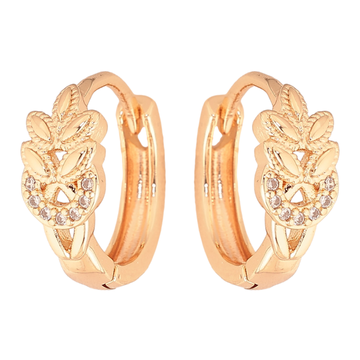 Сережки Xuping M&L колір 18K колечка "Візерунок з кристалами" фото №16