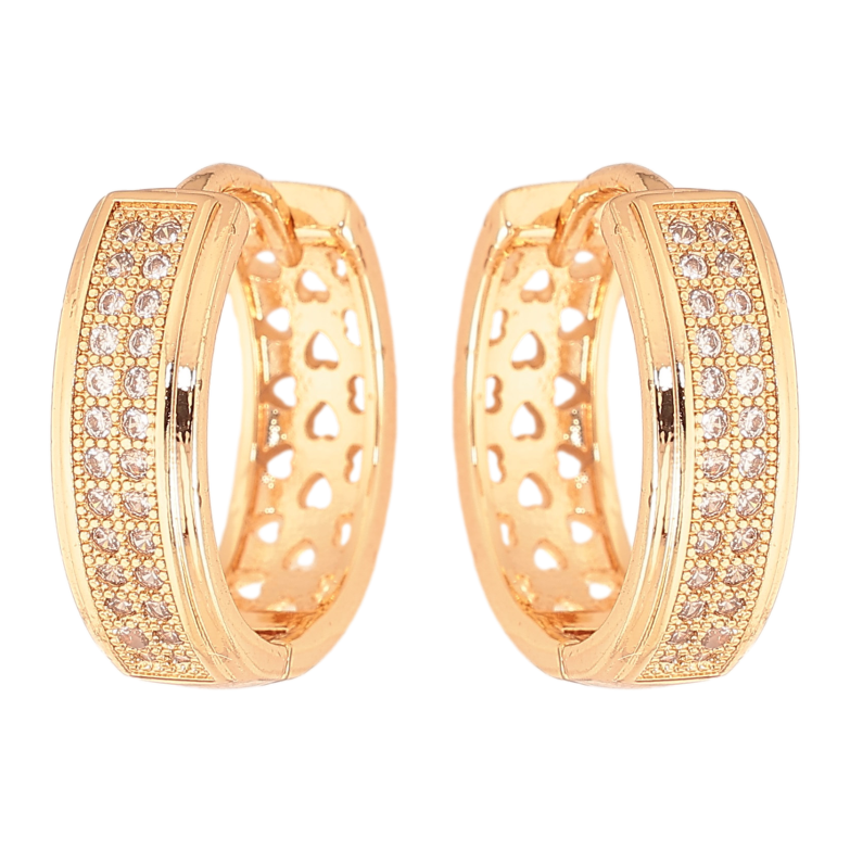 Сережки Xuping M&L колір 18K колечка "Інкрустація кристалами" фото №1