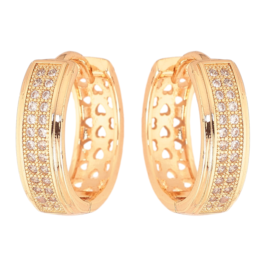 Сережки Xuping M&L колір 18K колечка "Інкрустація кристалами" фото №1