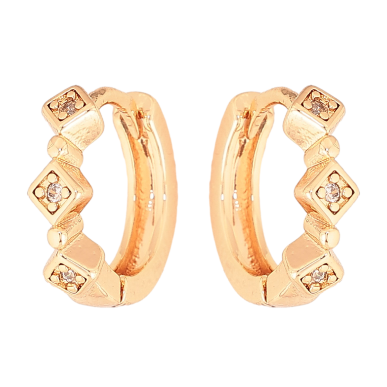 Сережки Xuping M&L колір 18K колечка "Візерунок з кристалами" фото №1