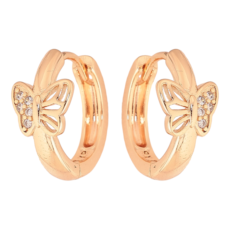 Сережки Xuping M&L колір 18K колечка "Метелики з кристалами" фото №9