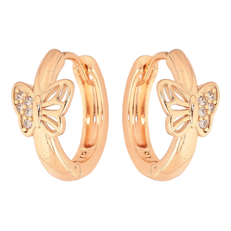 Сережки Xuping M&L колір 18K колечка "Метелики з кристалами" фото №1