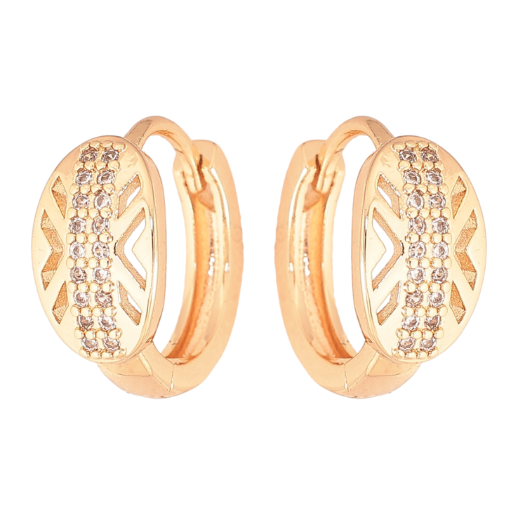 Сережки Xuping M&L колір 18K колечка "Візерунок з кристалами" фото №15 Сережки Xuping M&L колір 18K колечка "Візерунок з кристалами" фото №15