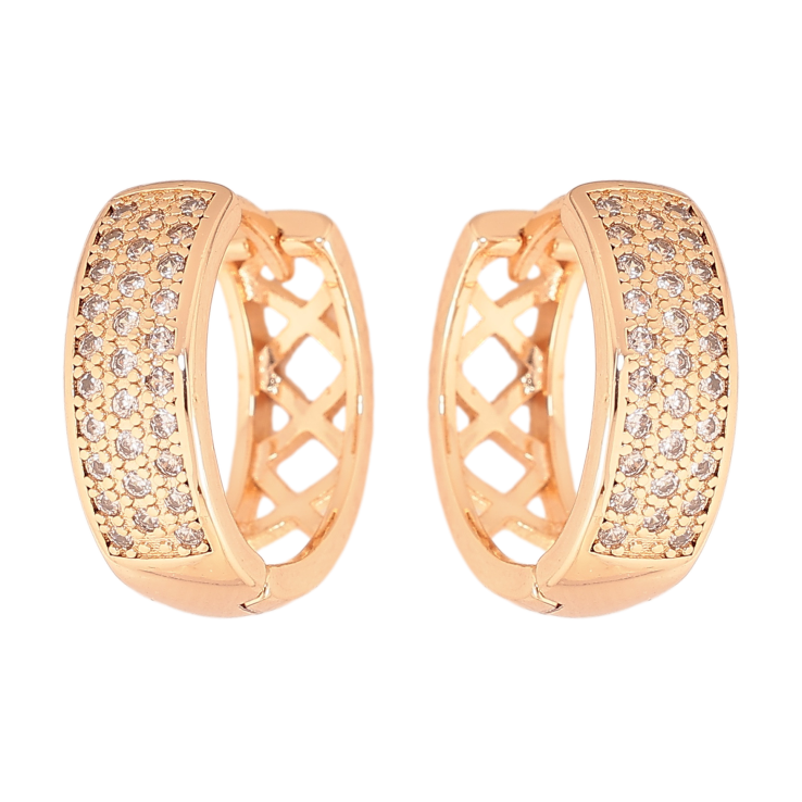 Сережки Xuping M&L колір 18K колечка "Інкрустація кристалами" фото №7