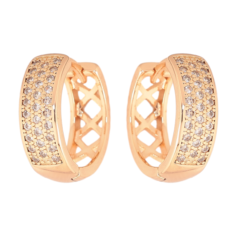 Серьги Xuping M&L цвет 18K колечки "Инкрустация кристаллами" фото №1 Серьги Xuping M&L цвет 18K колечки "Инкрустация кристаллами" фото №1