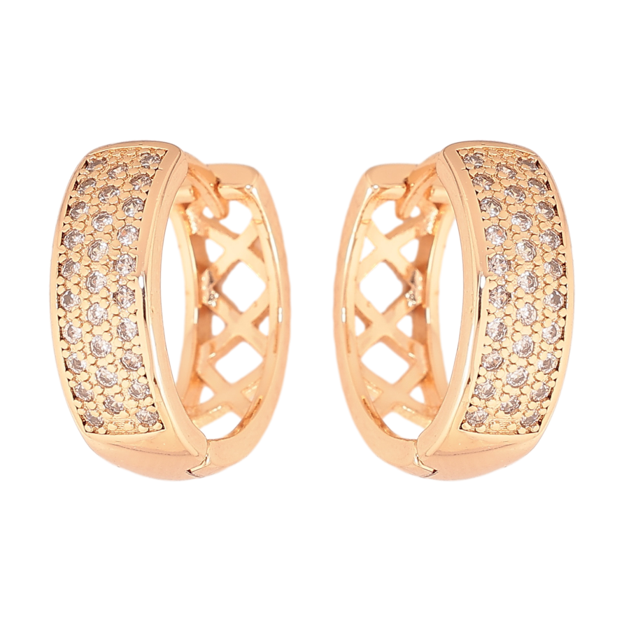 Сережки Xuping M&L колір 18K колечка "Інкрустація кристалами" фото №1