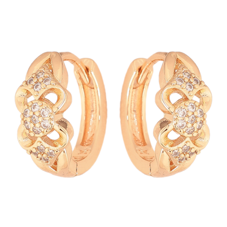 Сережки Xuping M&L колір 18K колечка "Візерунок квіточки з кристалами" фото №13 Сережки Xuping M&L колір 18K колечка "Візерунок квіточки з кристалами" фото №13