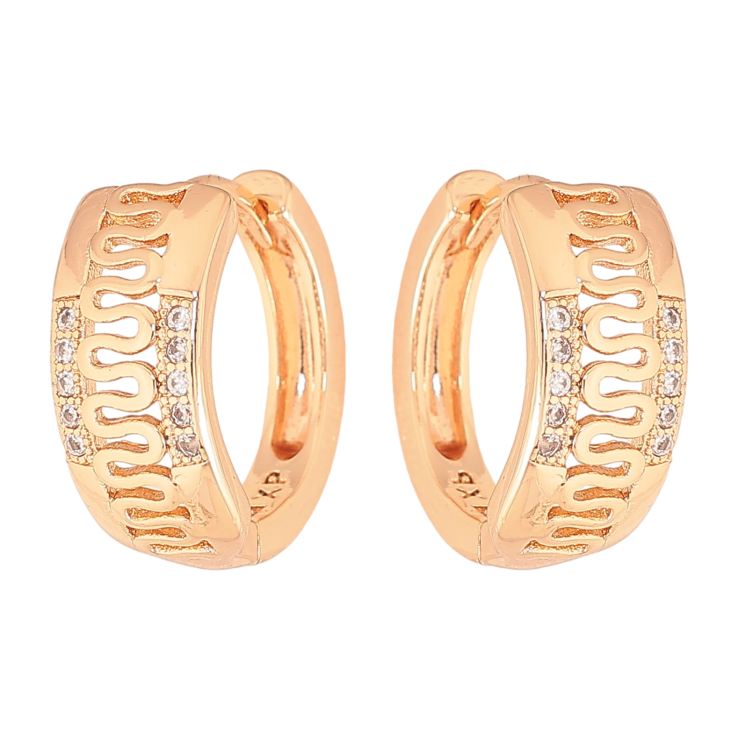 Сережки Xuping M&L колір 18K колечка "Візерунок з кристалами" фото №22