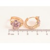 Серьги Xuping M&L цвет 18K колечки "Цветочки с сиреневыми кристаллами" фото №2