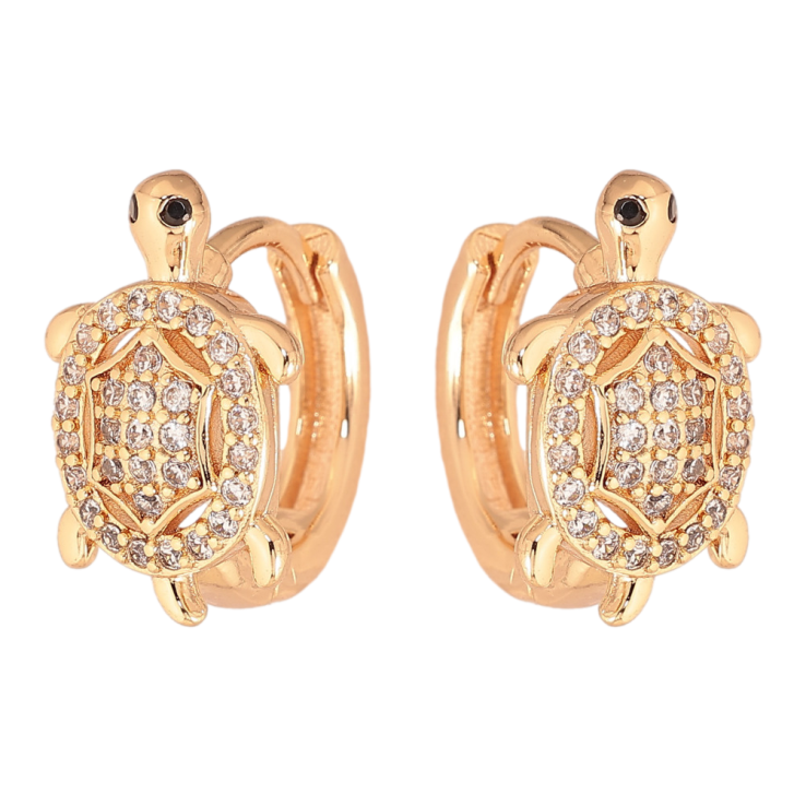 Сережки Xuping M&L колір 18K колечка "Черепахи з кристалами" фото №14