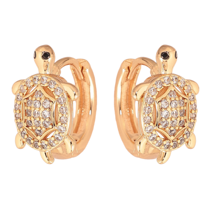 Сережки Xuping M&L колір 18K колечка "Черепахи з кристалами" фото №1