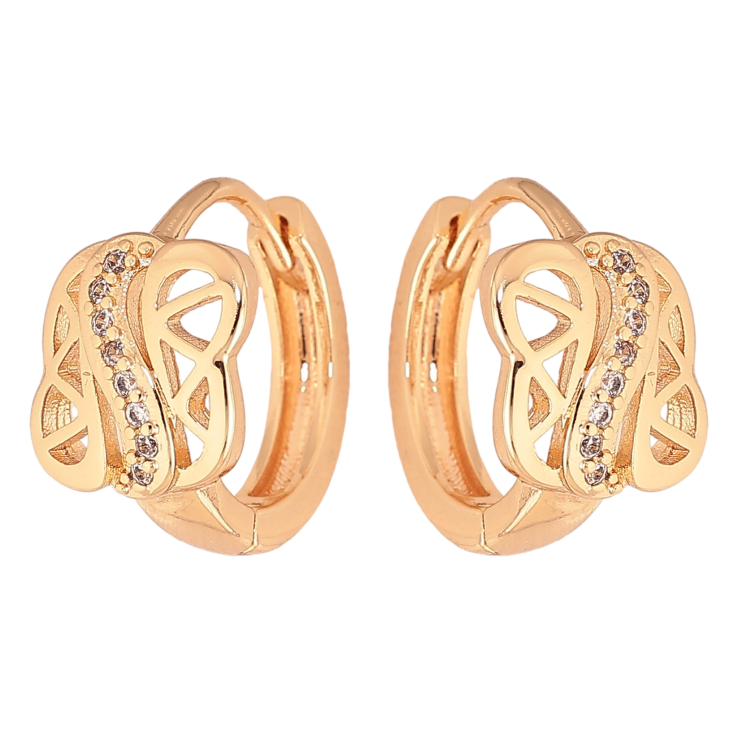 Сережки Xuping M&L колір 18K колечка "Візерунок з кристалами" фото №12