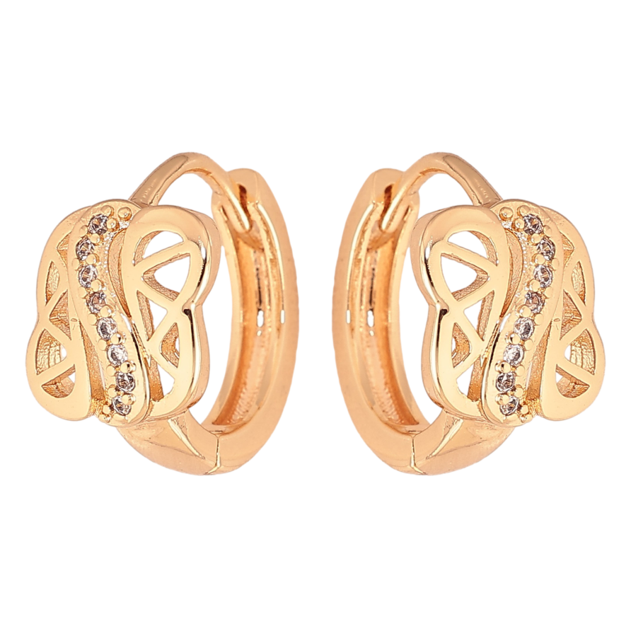 Серьги Xuping M&L цвет 18K колечки "Узор с кристаллами" фото №1