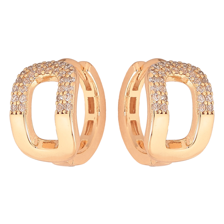 Сережки Xuping M&L колір 18K колечка "Візерунок з кристалами" фото №25