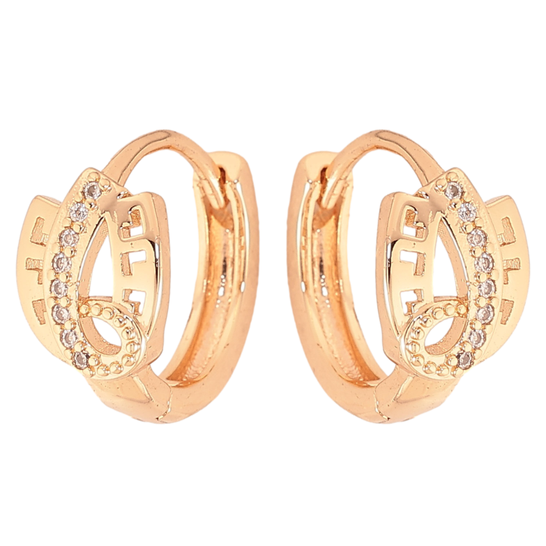 Сережки Xuping M&L колір 18K колечка "Візерунок з кристалами" фото №1