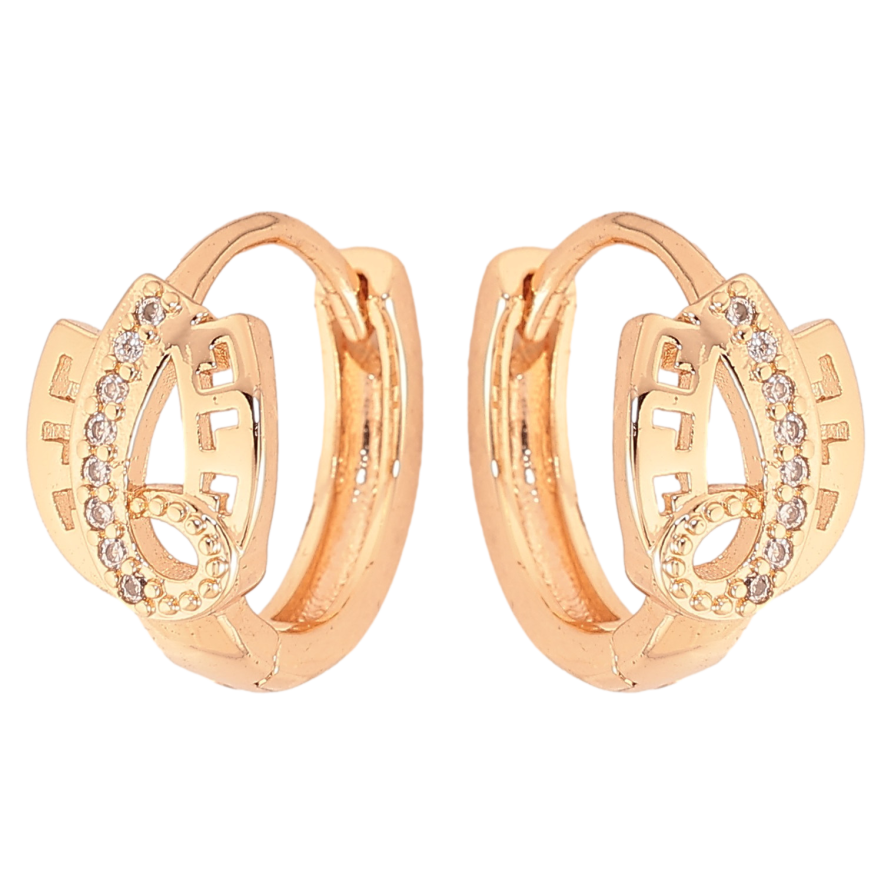 Серьги Xuping M&L цвет 18K колечки "Узор с кристаллами" фото №1 Серьги Xuping M&L цвет 18K колечки "Узор с кристаллами" фото №1