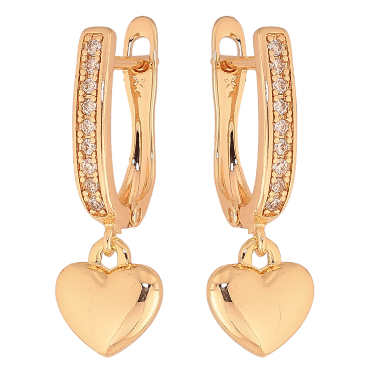 Серьги Xuping M&L цвет 18K английский замок "Сердечки" фото №17