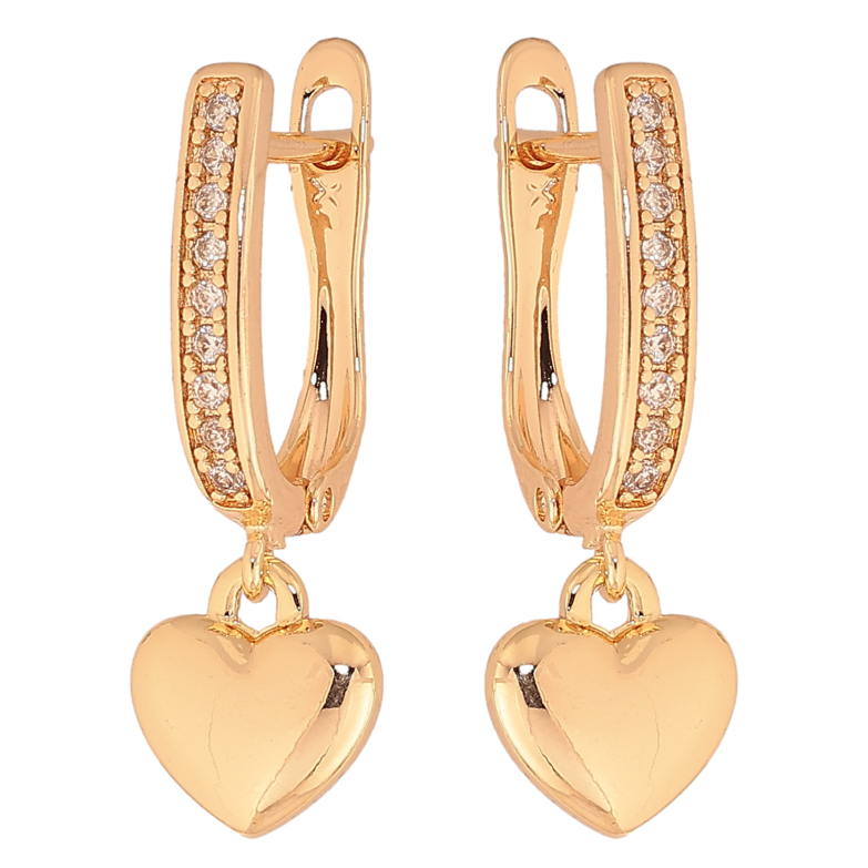 Сережки Xuping M&L колір 18K англійський замок "Сердечки" фото №2