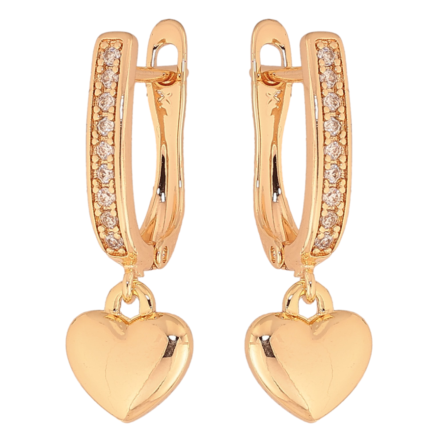 Серьги Xuping M&L цвет 18K английский замок "Сердечки" фото №1