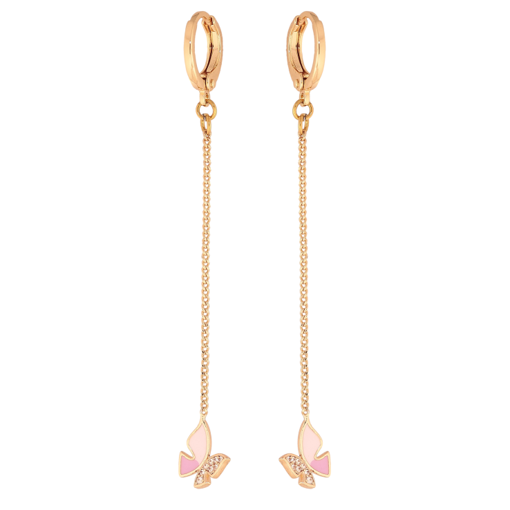 Сережки Xuping M&L колір 18K підвіски на колечках "Метелики" фото №7